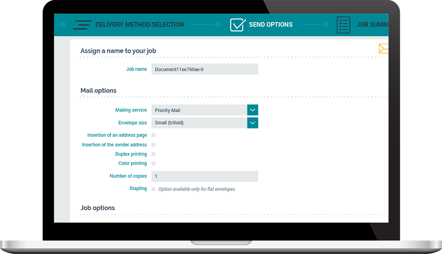 Mail services validation screen shot