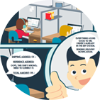 Issue management cartoon infographic Issue management cartoon infographic