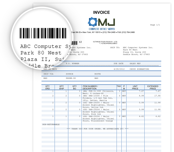 Track documents unique barcode