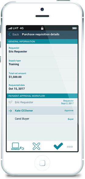 Automated approval workflow mobile screen
