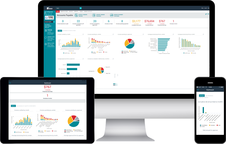Interface dashboards mobile tablet and desktop